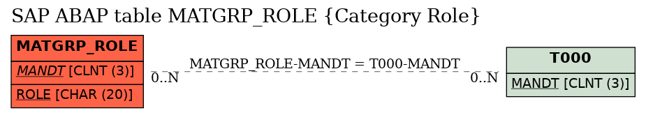 E-R Diagram for table MATGRP_ROLE (Category Role)