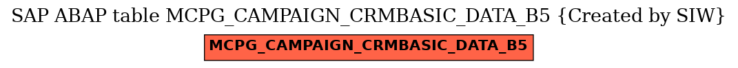 E-R Diagram for table MCPG_CAMPAIGN_CRMBASIC_DATA_B5 (Created by SIW)