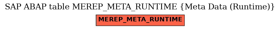 E-R Diagram for table MEREP_META_RUNTIME (Meta Data (Runtime))