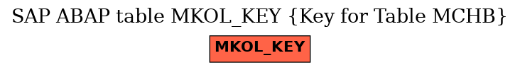 E-R Diagram for table MKOL_KEY (Key for Table MCHB)