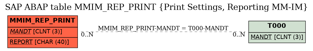 E-R Diagram for table MMIM_REP_PRINT (Print Settings, Reporting MM-IM)