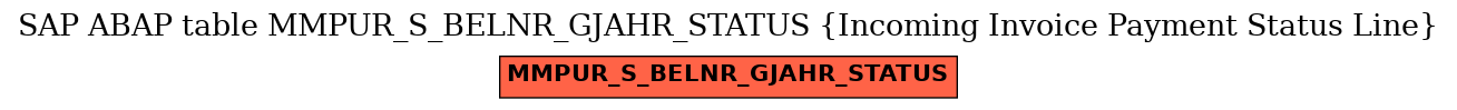 E-R Diagram for table MMPUR_S_BELNR_GJAHR_STATUS (Incoming Invoice Payment Status Line)