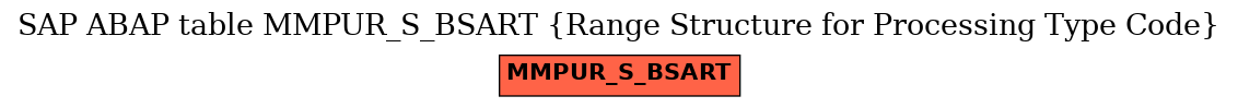 E-R Diagram for table MMPUR_S_BSART (Range Structure for Processing Type Code)