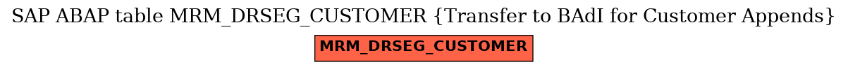 E-R Diagram for table MRM_DRSEG_CUSTOMER (Transfer to BAdI for Customer Appends)