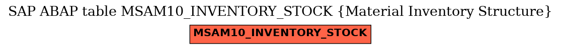 E-R Diagram for table MSAM10_INVENTORY_STOCK (Material Inventory Structure)