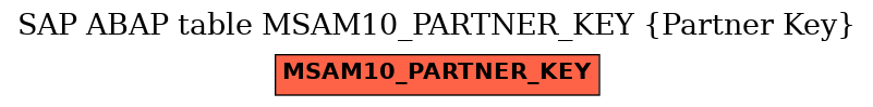 E-R Diagram for table MSAM10_PARTNER_KEY (Partner Key)