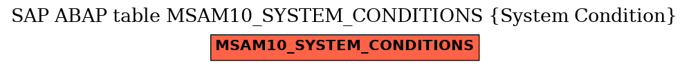 E-R Diagram for table MSAM10_SYSTEM_CONDITIONS (System Condition)