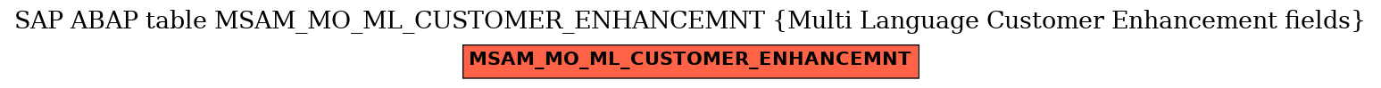 E-R Diagram for table MSAM_MO_ML_CUSTOMER_ENHANCEMNT (Multi Language Customer Enhancement fields)