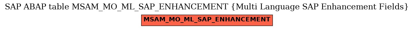 E-R Diagram for table MSAM_MO_ML_SAP_ENHANCEMENT (Multi Language SAP Enhancement Fields)