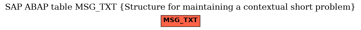 E-R Diagram for table MSG_TXT (Structure for maintaining a contextual short problem)