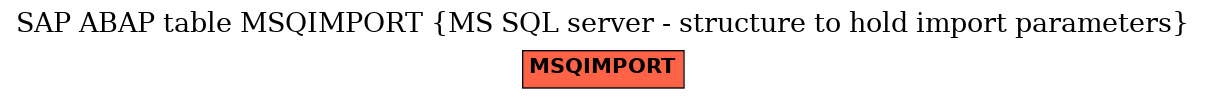 E-R Diagram for table MSQIMPORT (MS SQL server - structure to hold import parameters)