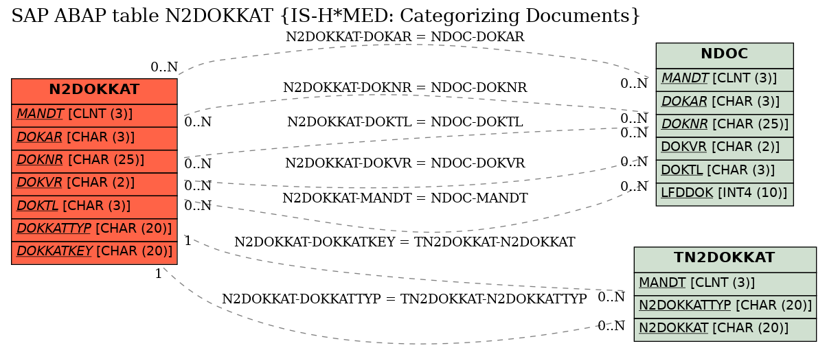 E-R Diagram for table N2DOKKAT (IS-H*MED: Categorizing Documents)