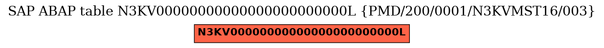 E-R Diagram for table N3KV00000000000000000000000L (PMD/200/0001/N3KVMST16/003)