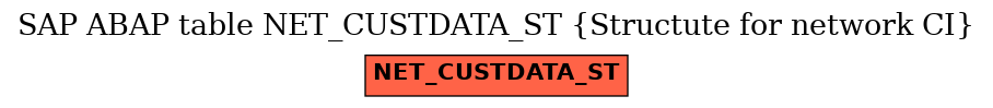 E-R Diagram for table NET_CUSTDATA_ST (Structute for network CI)