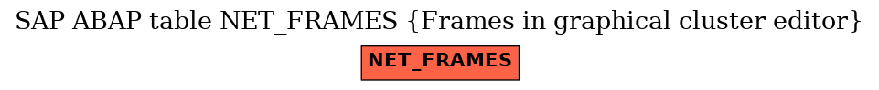 E-R Diagram for table NET_FRAMES (Frames in graphical cluster editor)