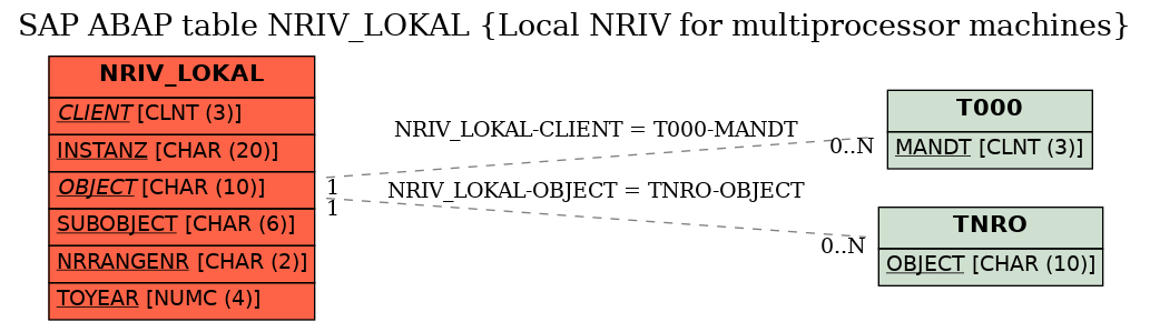 E-R Diagram for table NRIV_LOKAL (Local NRIV for multiprocessor machines)