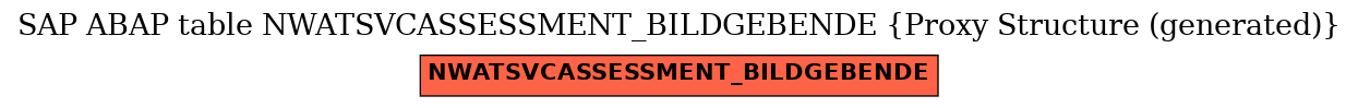 E-R Diagram for table NWATSVCASSESSMENT_BILDGEBENDE (Proxy Structure (generated))