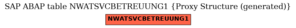 E-R Diagram for table NWATSVCBETREUUNG1 (Proxy Structure (generated))