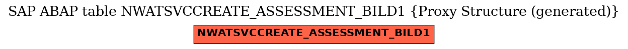 E-R Diagram for table NWATSVCCREATE_ASSESSMENT_BILD1 (Proxy Structure (generated))