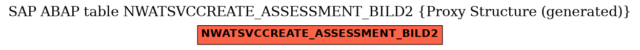 E-R Diagram for table NWATSVCCREATE_ASSESSMENT_BILD2 (Proxy Structure (generated))