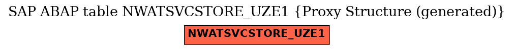 E-R Diagram for table NWATSVCSTORE_UZE1 (Proxy Structure (generated))