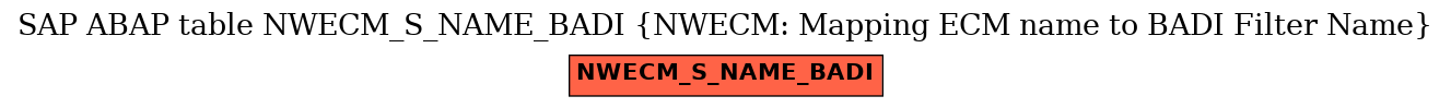 E-R Diagram for table NWECM_S_NAME_BADI (NWECM: Mapping ECM name to BADI Filter Name)