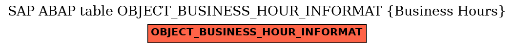 E-R Diagram for table OBJECT_BUSINESS_HOUR_INFORMAT (Business Hours)