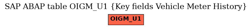 E-R Diagram for table OIGM_U1 (Key fields Vehicle Meter History)