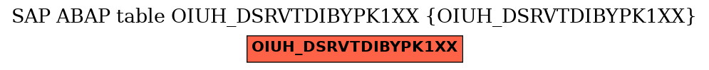 E-R Diagram for table OIUH_DSRVTDIBYPK1XX (OIUH_DSRVTDIBYPK1XX)