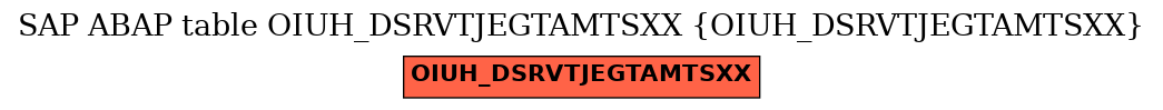 E-R Diagram for table OIUH_DSRVTJEGTAMTSXX (OIUH_DSRVTJEGTAMTSXX)