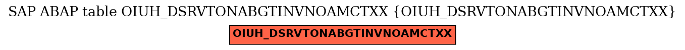 E-R Diagram for table OIUH_DSRVTONABGTINVNOAMCTXX (OIUH_DSRVTONABGTINVNOAMCTXX)