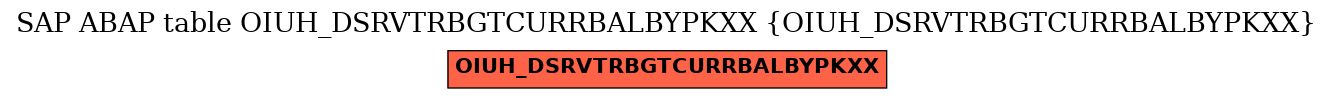 E-R Diagram for table OIUH_DSRVTRBGTCURRBALBYPKXX (OIUH_DSRVTRBGTCURRBALBYPKXX)