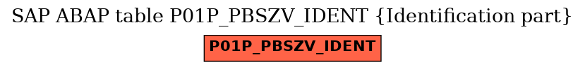 E-R Diagram for table P01P_PBSZV_IDENT (Identification part)