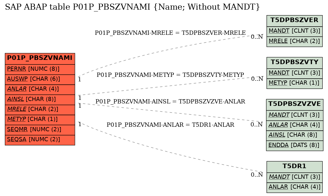 E-R Diagram for table P01P_PBSZVNAMI (Name; Without MANDT)