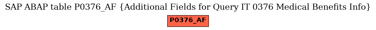 E-R Diagram for table P0376_AF (Additional Fields for Query IT 0376 Medical Benefits Info)