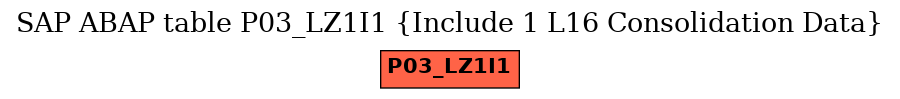 E-R Diagram for table P03_LZ1I1 (Include 1 L16 Consolidation Data)