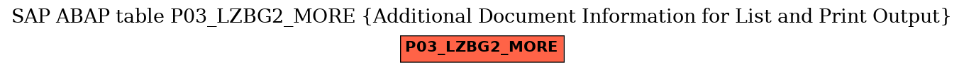 E-R Diagram for table P03_LZBG2_MORE (Additional Document Information for List and Print Output)