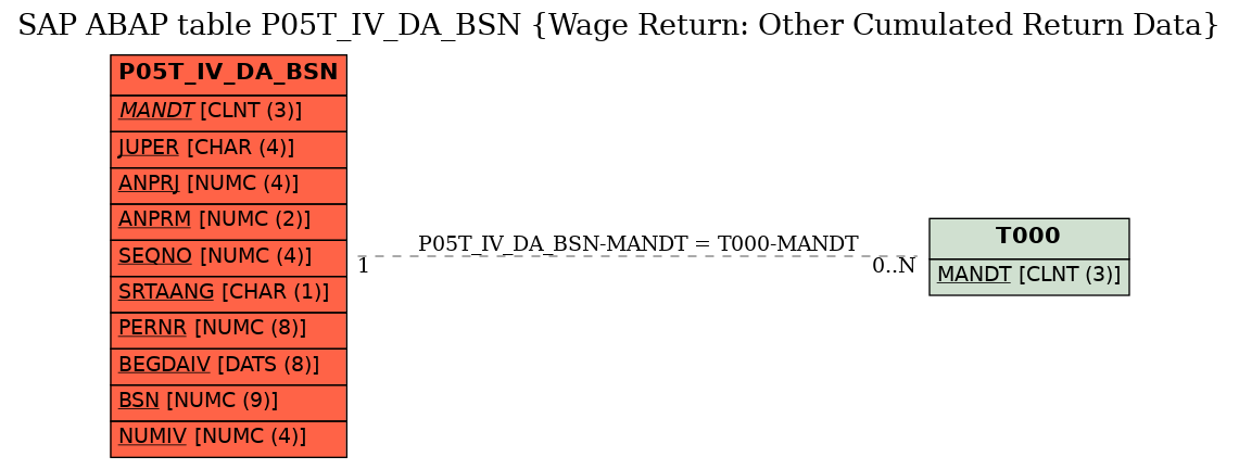 E-R Diagram for table P05T_IV_DA_BSN (Wage Return: Other Cumulated Return Data)