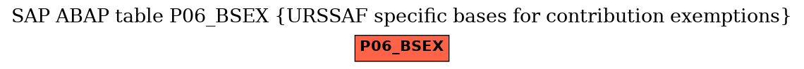 E-R Diagram for table P06_BSEX (URSSAF specific bases for contribution exemptions)