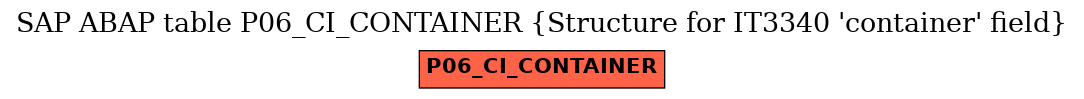 E-R Diagram for table P06_CI_CONTAINER (Structure for IT3340 