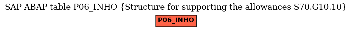 E-R Diagram for table P06_INHO (Structure for supporting the allowances S70.G10.10)