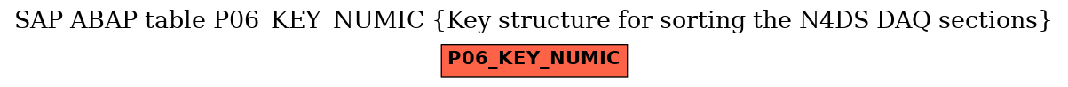 E-R Diagram for table P06_KEY_NUMIC (Key structure for sorting the N4DS DAQ sections)