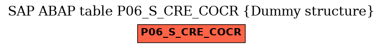 E-R Diagram for table P06_S_CRE_COCR (Dummy structure)