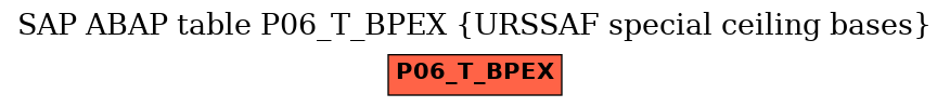 E-R Diagram for table P06_T_BPEX (URSSAF special ceiling bases)