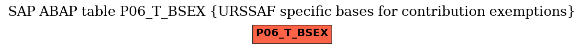 E-R Diagram for table P06_T_BSEX (URSSAF specific bases for contribution exemptions)