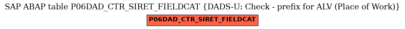 E-R Diagram for table P06DAD_CTR_SIRET_FIELDCAT (DADS-U: Check - prefix for ALV (Place of Work))