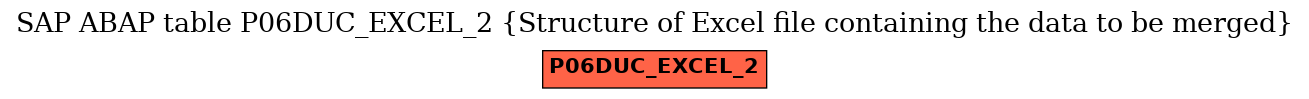 E-R Diagram for table P06DUC_EXCEL_2 (Structure of Excel file containing the data to be merged)