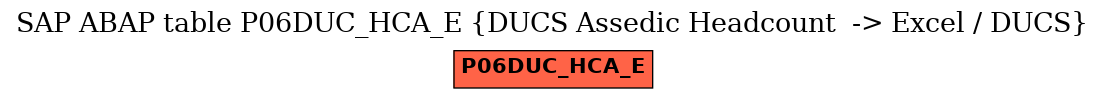 E-R Diagram for table P06DUC_HCA_E (DUCS Assedic Headcount  -> Excel / DUCS)