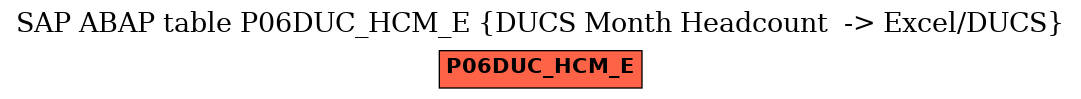 E-R Diagram for table P06DUC_HCM_E (DUCS Month Headcount  -> Excel/DUCS)