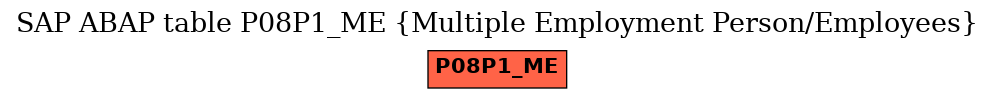 E-R Diagram for table P08P1_ME (Multiple Employment Person/Employees)